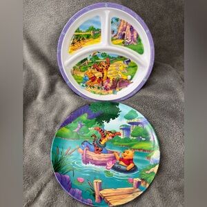 2 - Winnie The Pooh & Friends Zak Designs Disney Kids Melamine 8" & 8.5” Plates